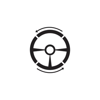 Steering wheel logo vector flat design