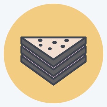 Sandwich Icon in trendy color mate style isolated on soft blue background vector