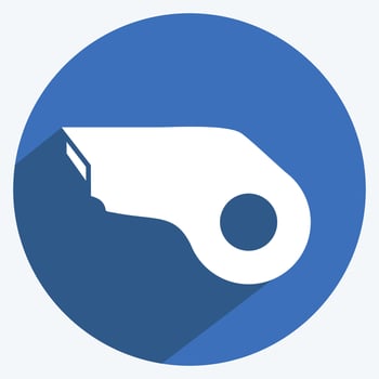 Whistle 2 Icon in trendy long shadow style vector