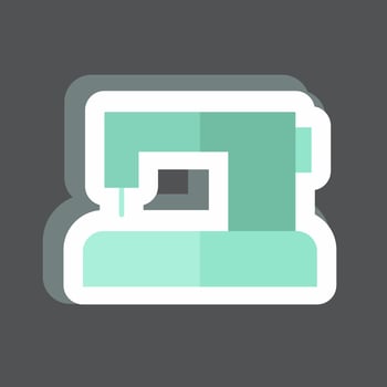 Sewing Machine Sticker in trendy isolated on black background vector