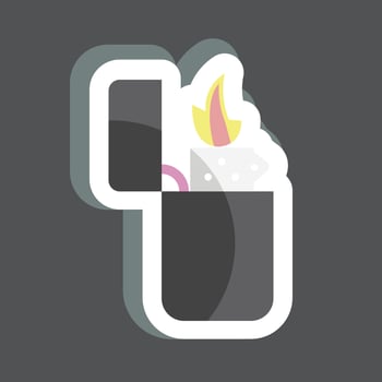 Lighter Sticker in trendy isolated on black background vector