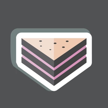 Sandwich Sticker in trendy isolated on black background vector
