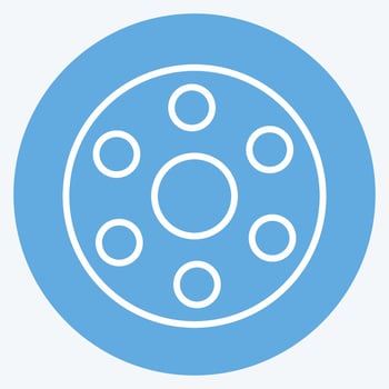Bobbin Icon in trendy blue eyes style isolated on soft blue background vector