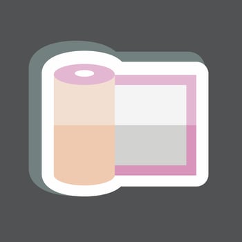 Buckram Sticker in trendy isolated on black background vector