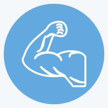 Muscles Icon in trendy blue eyes style vector
