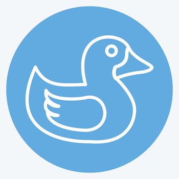 Duckling Icon in trendy blue eyes style isolated on soft blue background vector