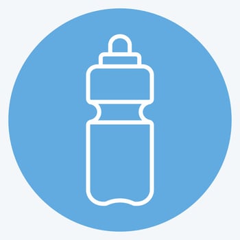Water Bottle Icon in trendy blue eyes style vector