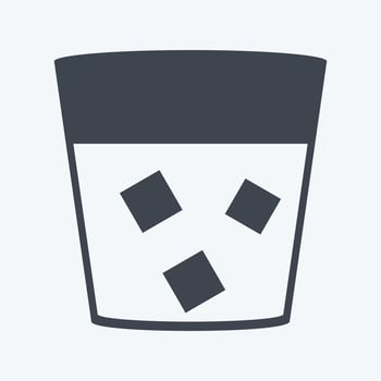 White Russian Drink Icon in trendy glyph style isolated on soft blue background vector
