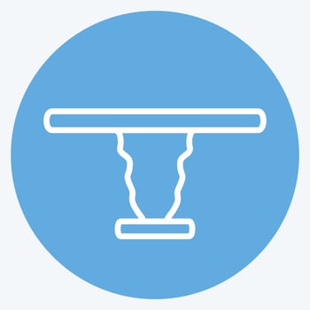 Cafe Table Icon in trendy blue eyes style isolated on soft blue background vector
