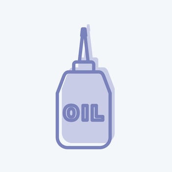Sewing Oil Icon in trendy two tone style isolated on soft blue background vector