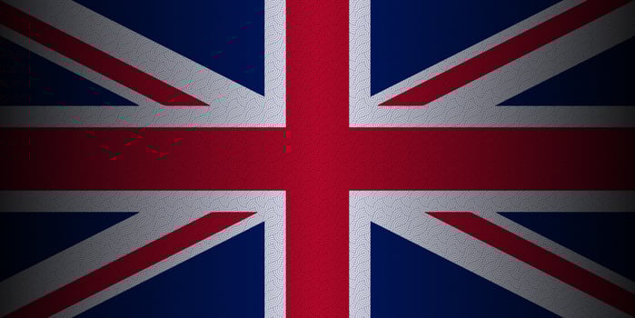 The national flag of united kingdom UK. Great britain flag wallpaper. Wave pattern Vector and shadow gradient style.