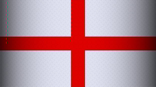 The national flag of England. The saint george's cross. National flag wallpaper with wave pattern and shadow gradient style. vector
