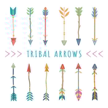 Hand Drawn Doodle Tribal Arrows vector