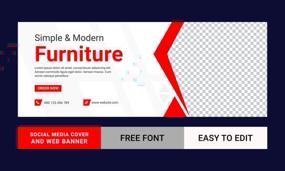 Furniture sale timeline cover, Abstract banner design for ads, Social media banner, Timeline cover template vector