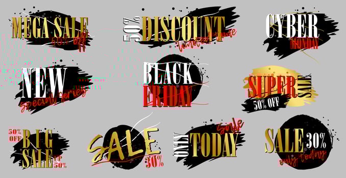 Set of web templates, discount advertising background - Vector