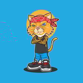 Cartoon gangster cat mascot vector