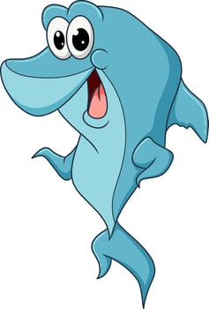 The friendly shark is posing cutely vector
