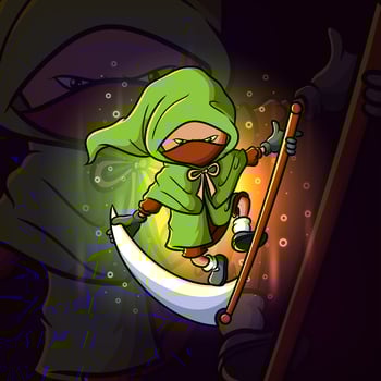 The secret assassin is doing the attraction esport logo design vector