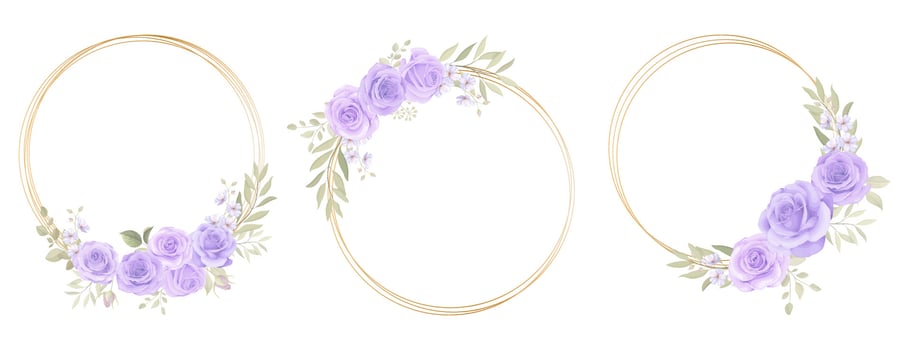 Floral frame collection with roses and eucalyptus leaves ornaments vector