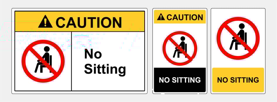 No Sitting Symbol Sign, Vector Illustration. Label .EPS10