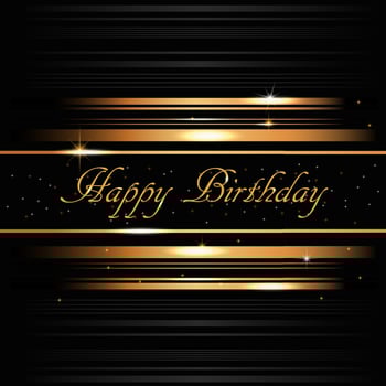 Happy Birthday golden card vector
