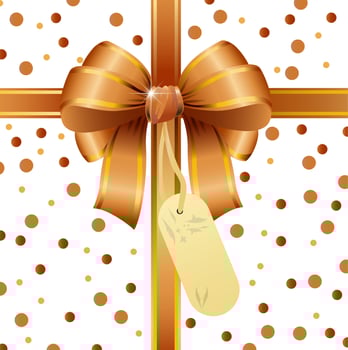 Birthday invitation card with gold ribbon vector