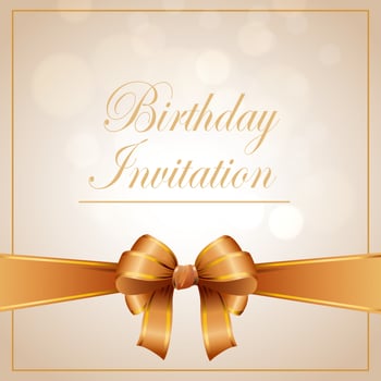 Gold birthday invitation card vector