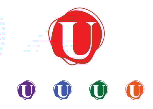 U letter logo and icon design template vector