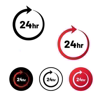 Abstract 24 Hours Service Icon Illustration vector