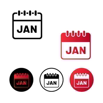 Abstract January Month Icon Illustration vector