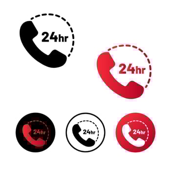 Abstract 24 Hours Support Service Icon Illustration vector