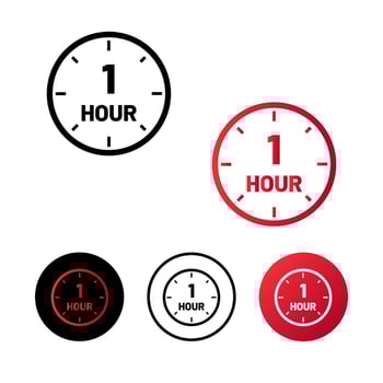 Abstract 1 Hour Icon Illustration vector