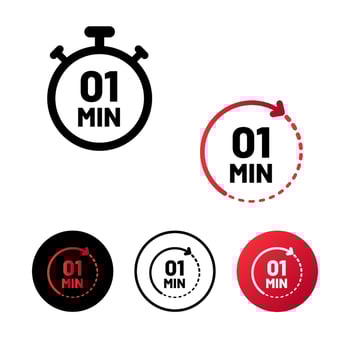 Abstract 1 Minute Icon Illustration vector
