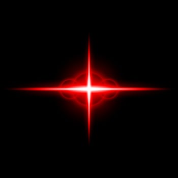 Lens Flare Red glow light ray effect illuminated vector