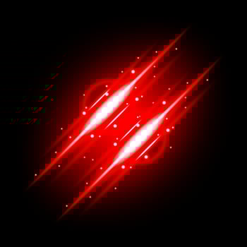 Abstract Red Light flare ray effect illuminated on dark background vector