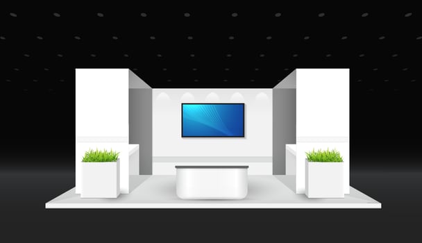 Booth template. corporate identity. creative exhibition stand vector illustration design.
