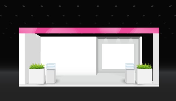 Booth template. corporate identity. creative exhibition stand vector illustration design.