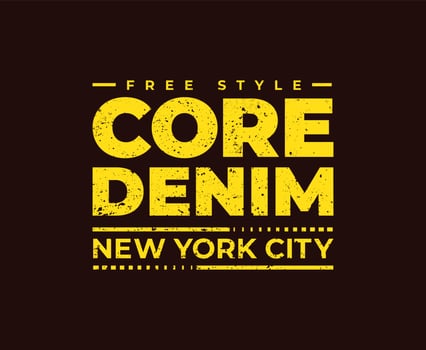 Core Denim Typography Vector T-shirt Design