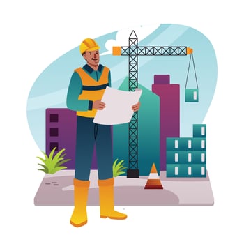 An Engineer Plan a Construction Building vector