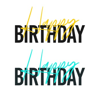 Happy birthday greeting lettering typography vector design