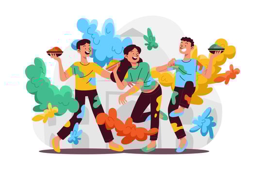 Happy People Celebrate Holi vector