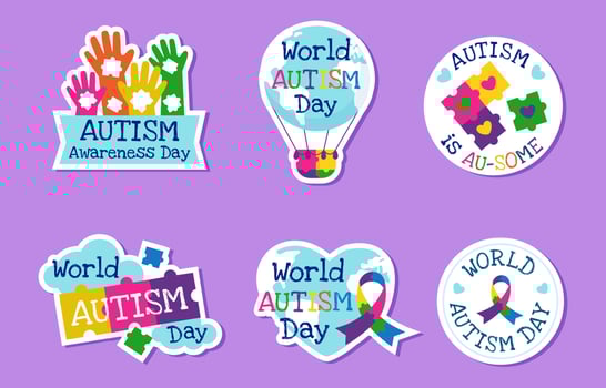 Cute World Autism Day Set vector