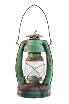 Old lantern isolated. photo