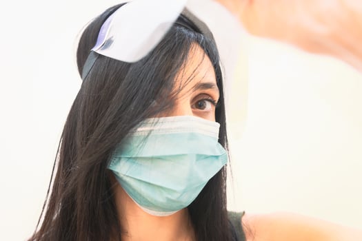 woman nurse in mask photo