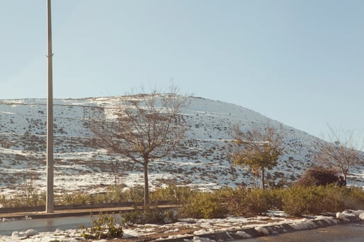 Snow in Jerusalem and the surrounding mountains photo