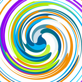 Swirl rays retro background. vector