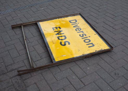 diversion ends sign photo