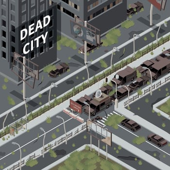 Dead City Isometric Background vector