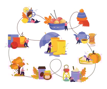 Cozy Fall Composition Illustration vector