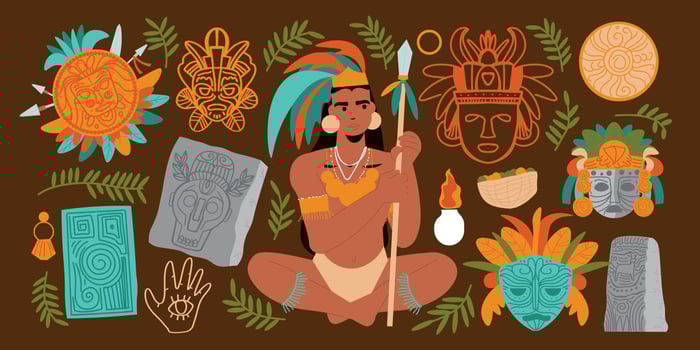 Maya Civilization Set vector